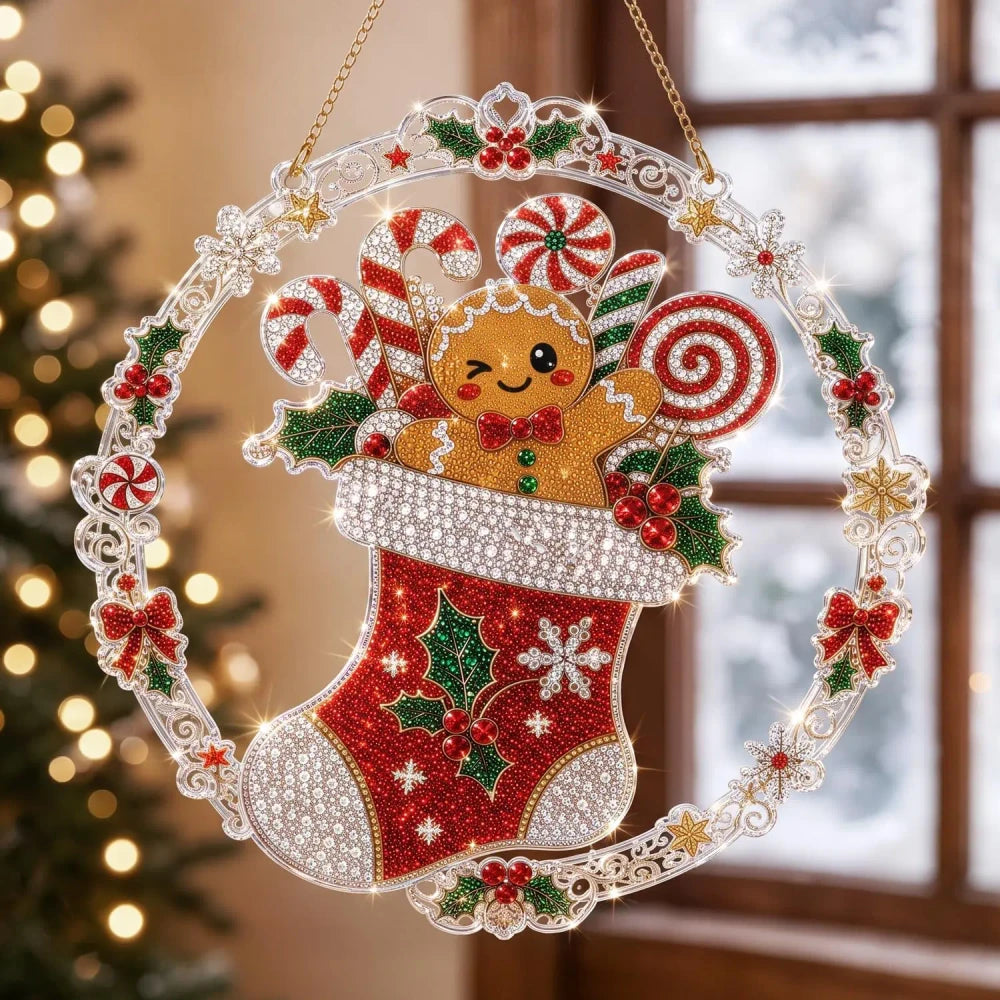 🎄 DIY Christmas Diamond Art Hanging Decoration 🎀 | Festive Sparkle ✨