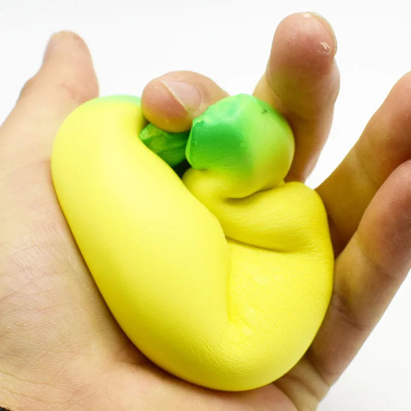 Jumbo Squishy Banana Toy – Slow Rising Foam Squeeze Fidget Toy | Cute Desk Toy & Gift