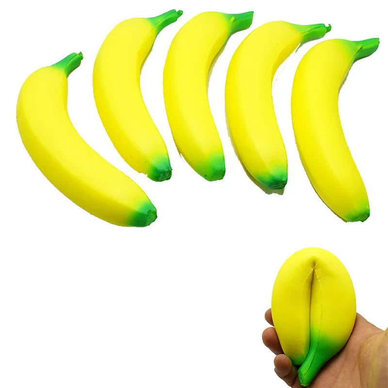 Jumbo Squishy Banana Toy – Slow Rising Foam Squeeze Fidget Toy | Cute Desk Toy & Gift