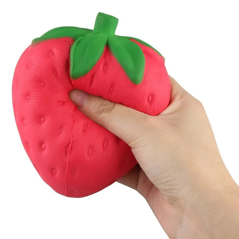 Super Jumbo Strawberry Squishy - Cream Scented Slow Rising Squeeze Toy, Kawaii Food Fidget Toy for Kids & Adults