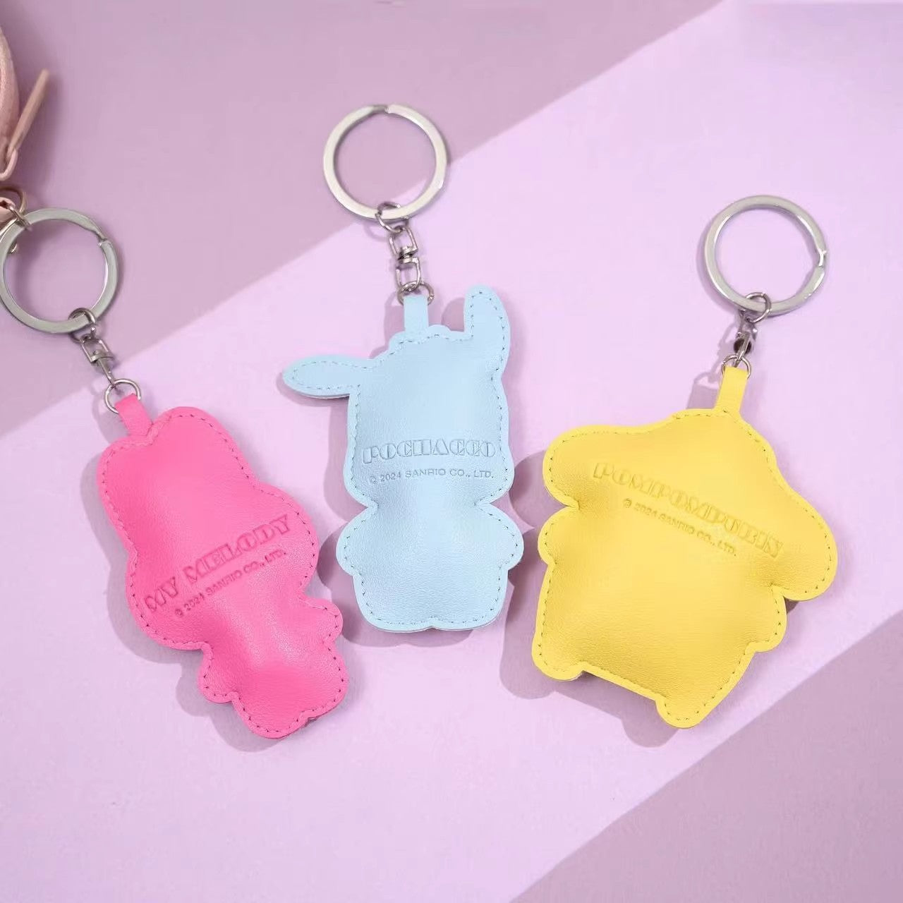 Sanrio Leather Keyring – Kawaii Hello Kitty & My Melody Pinch Pendant