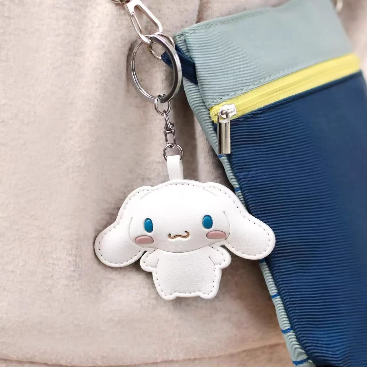 Sanrio Leather Keyring – Kawaii Hello Kitty & My Melody Pinch Pendant