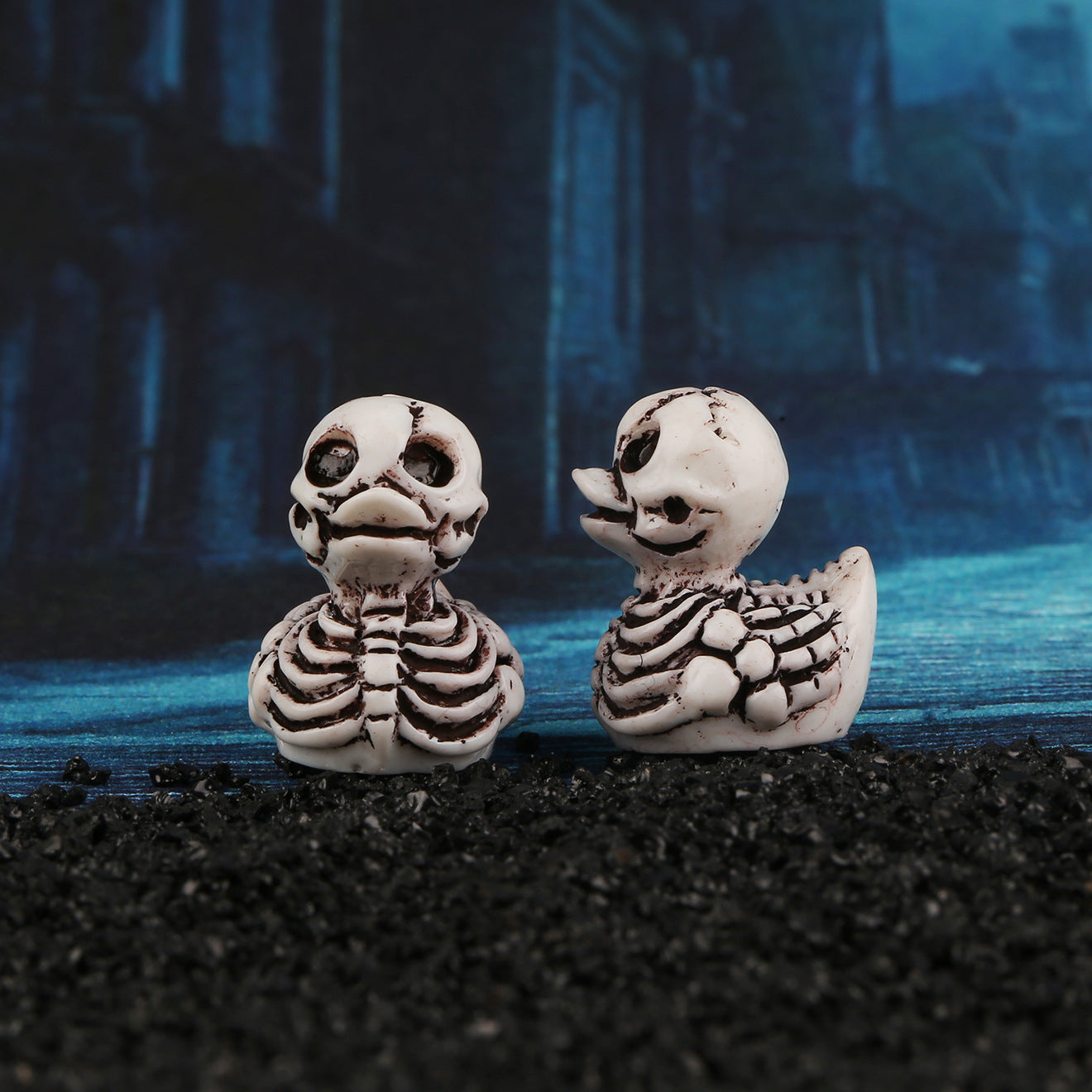 12Pcs/set Mini Resin Halloween Ducks and Ghost Miniatures Figurines Bulk for Garden Fairy Micro Landscape Home DIY Decoration
