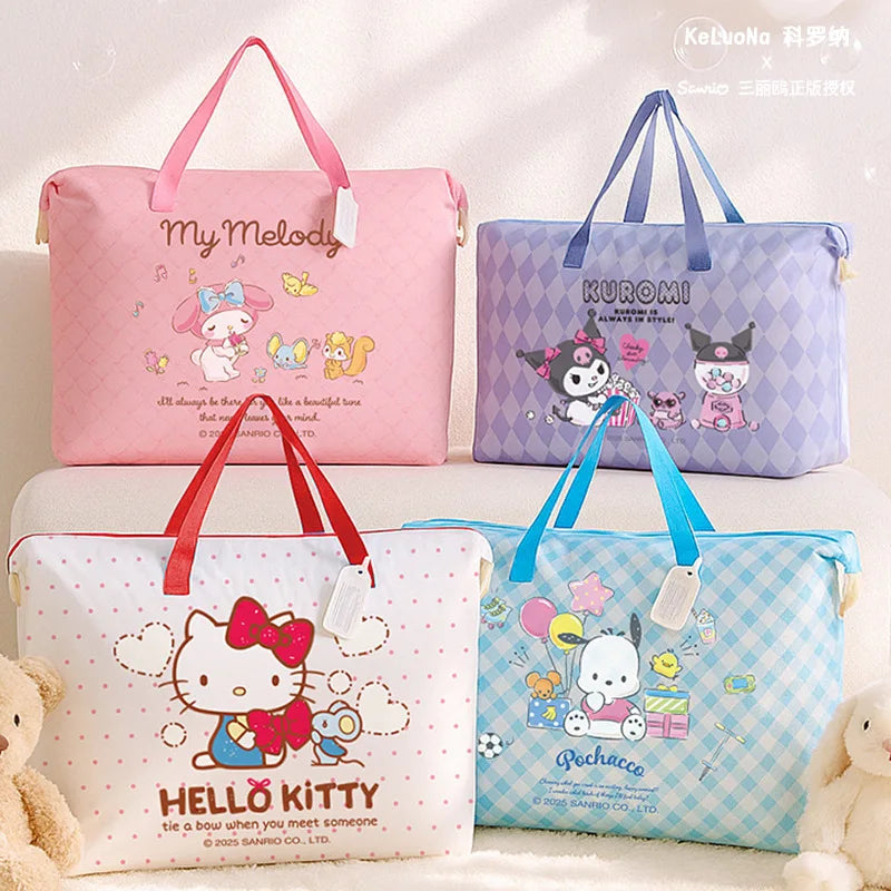 Sanrio Hello Kitty My Melody Waterproof Storage Bag - Kids Kindergarten Quilt Luggage Tote - Large Capacity Oxford Cloth