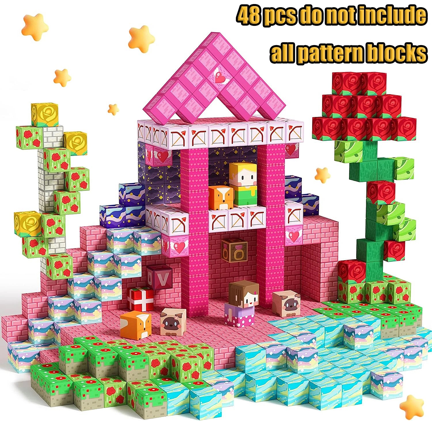 Magnetic Building Blocks Mine World Magnetic Construction Brick Cube STEM Education Sensory Toy Set Gift for Boy Girl Children