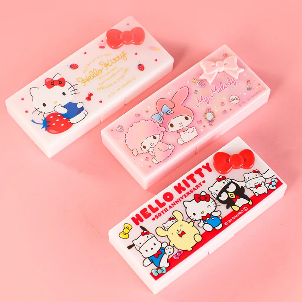 Sanrio Hello Kitty My Melody Y2K Desktop Storage Box - Kawaii Cartoon Hairpin Organizer - Girls Gift