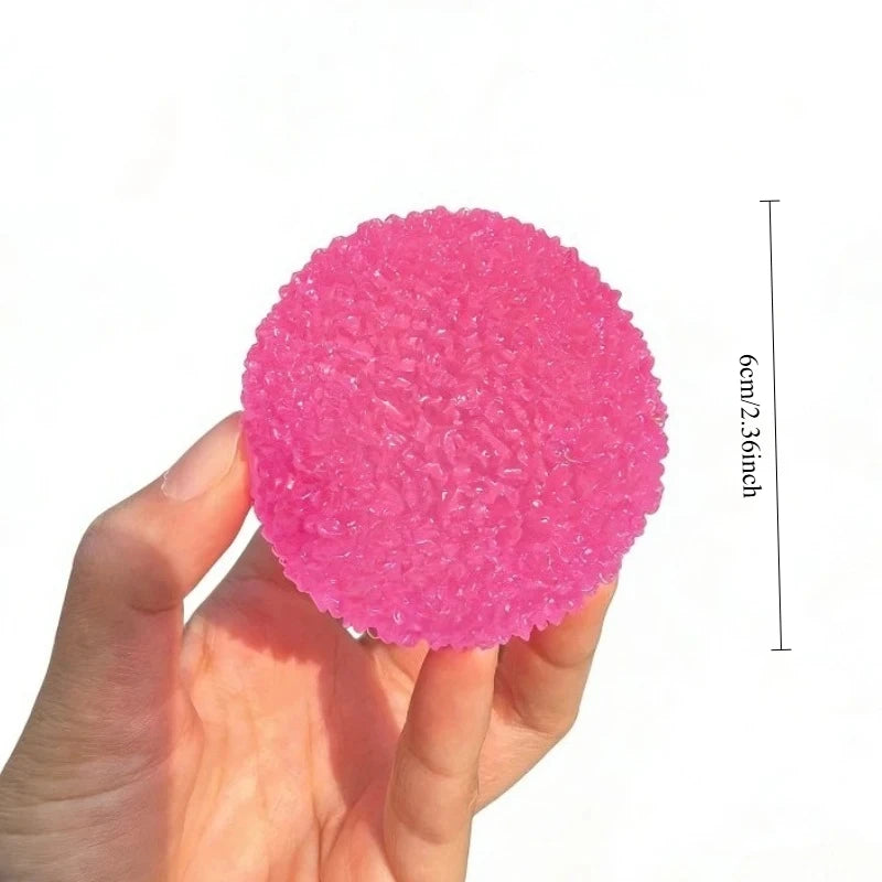 Squishy Ice Ball Maltose Fidgets Toy Super Soft Pink Mochi Slow-rebound Squeeze Toy Anti-Stress Toy for Adults Hand Exercise