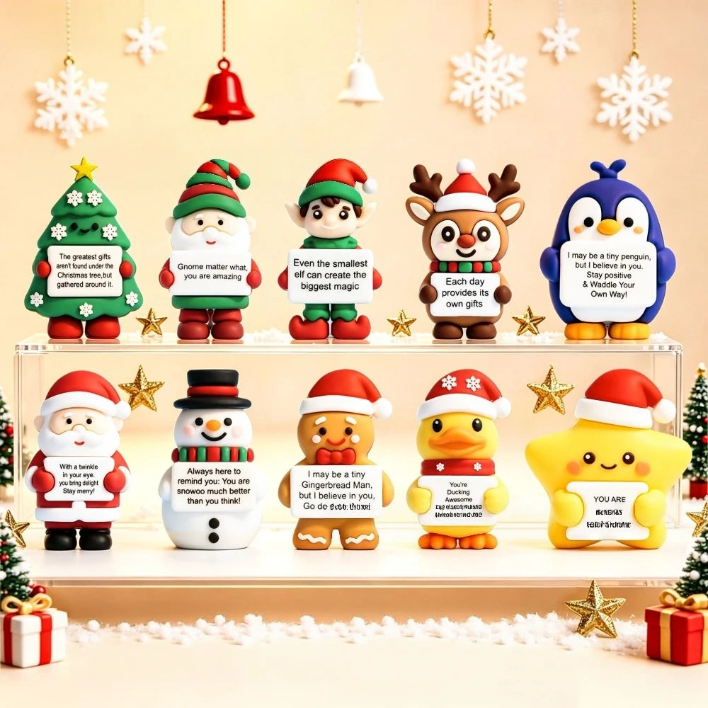 Mini Christmas Figurines: Santa, Snowman & Reindeer 🎅⛄🎄