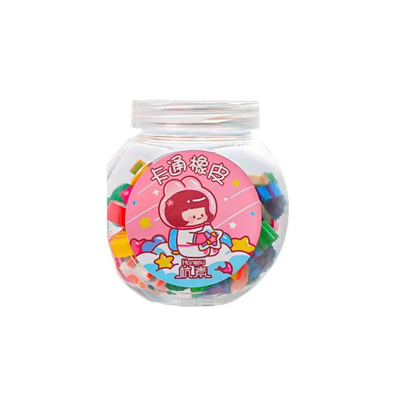50 /100Pcs Pencil Eraser Rubber Kawaii Animal Fruits Erasers Primary Student Prizes Promotional Gift Stationery For Kids