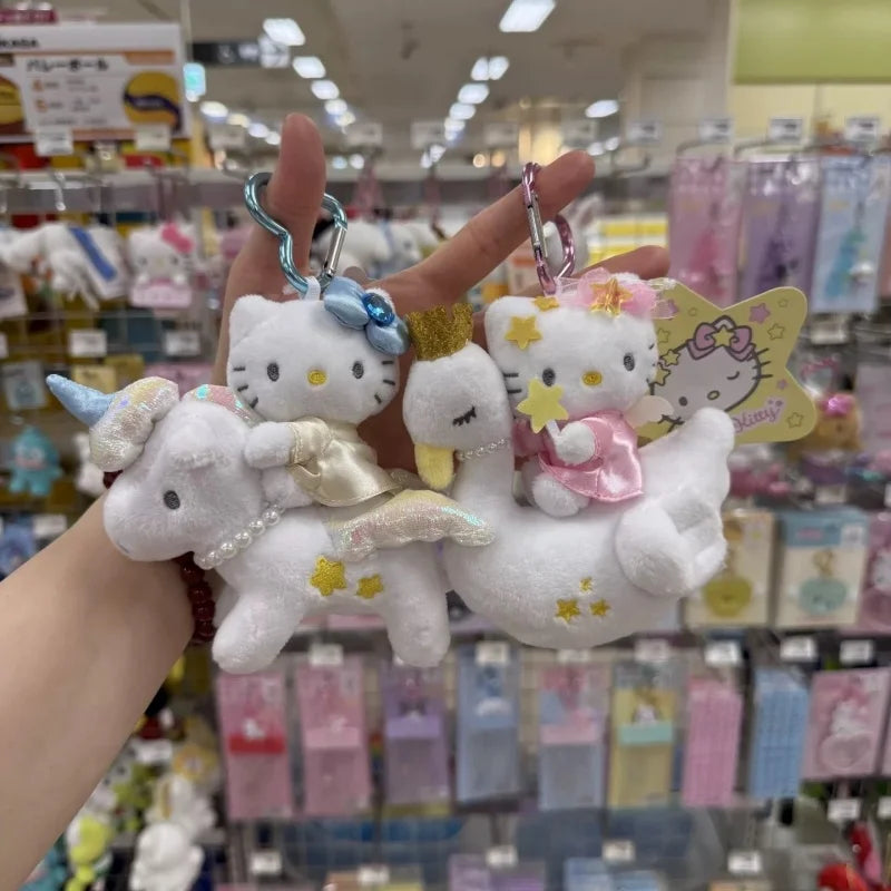 Kawaii Royal Crown Plush Keychain – Kitty Cat, Unicorn & Swan Pendant Doll