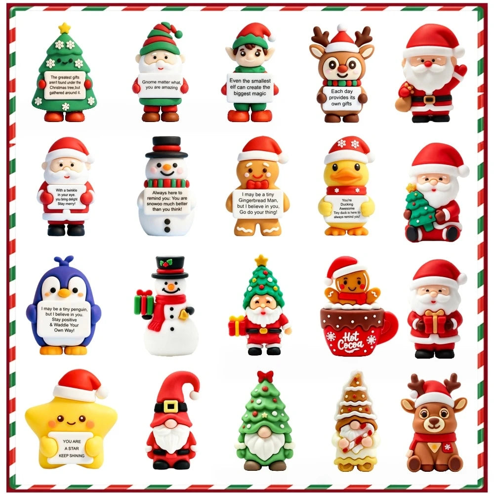 Mini Christmas Figurines: Santa, Snowman & Reindeer 🎅⛄🎄