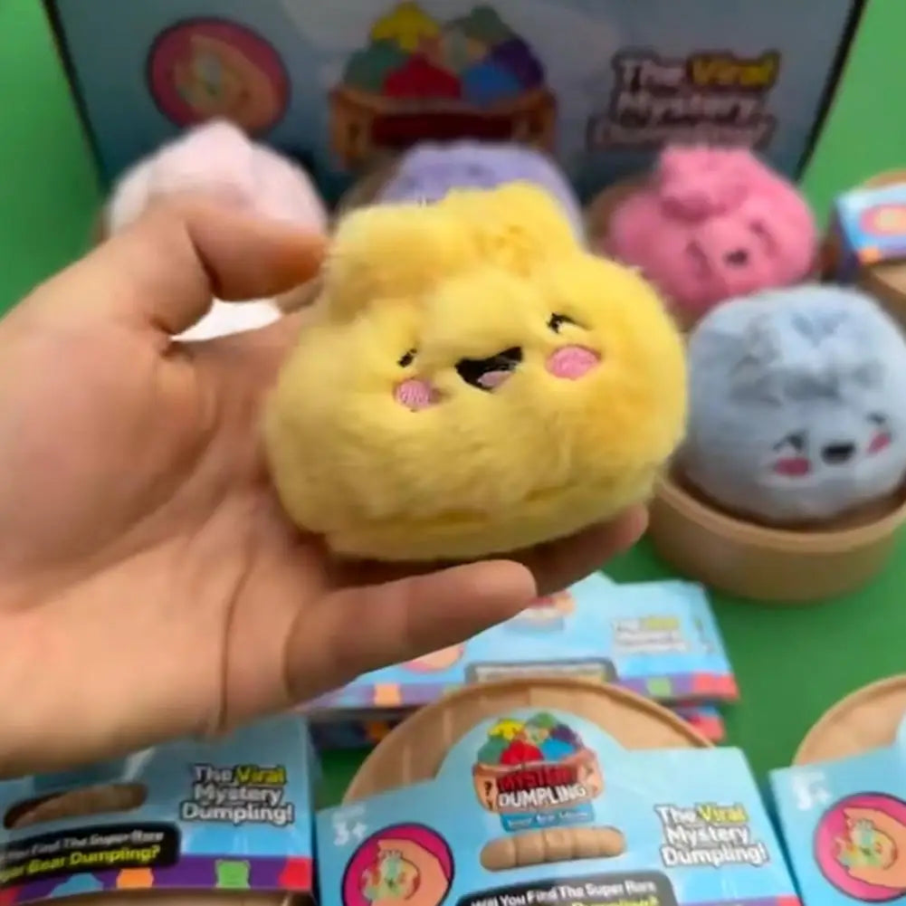 Plush Steamed Bun Dumpling – Embroidered Expressions Ultra-Soft Squishy Fidget Toy Gift Random Color