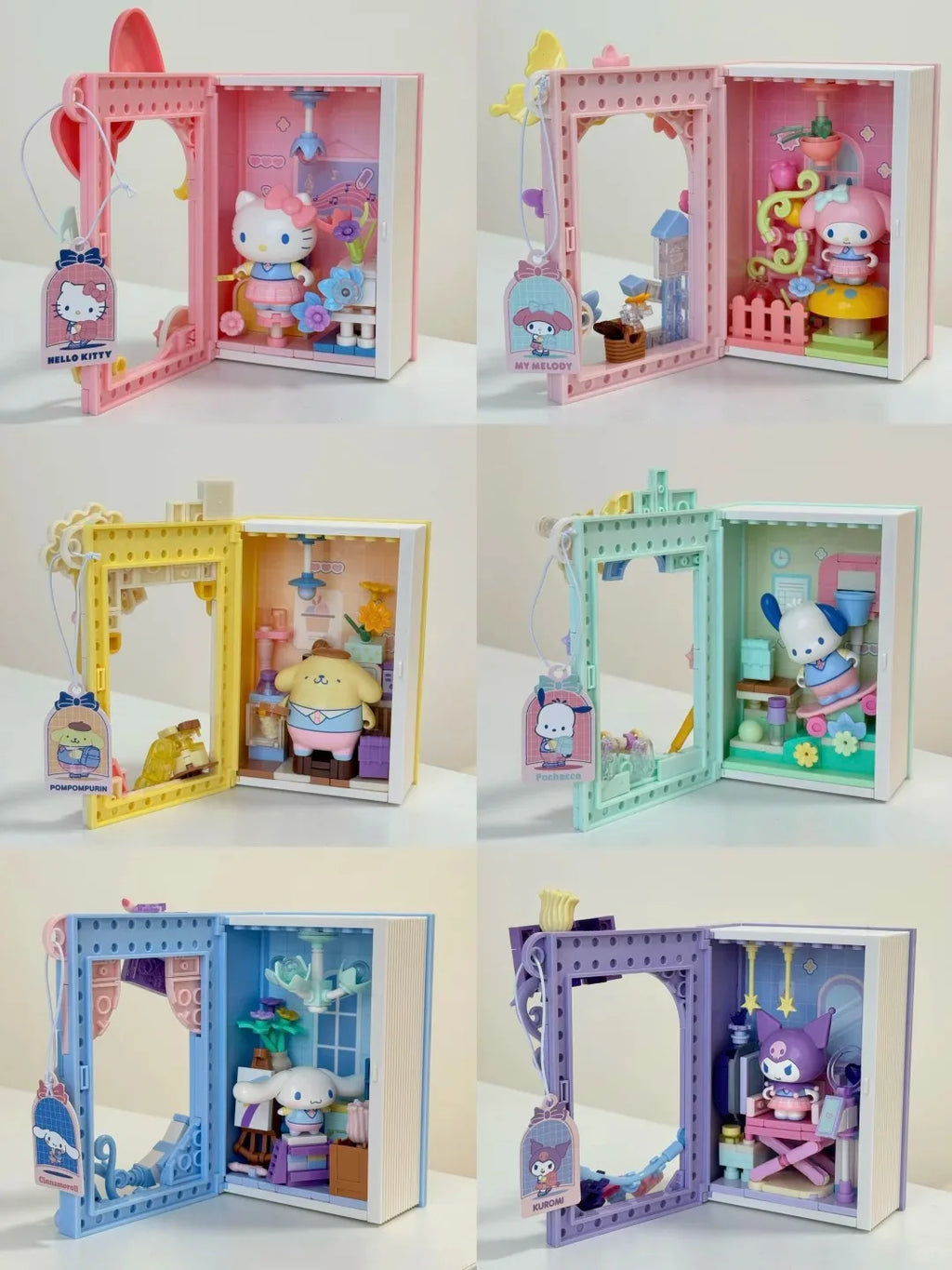 Sanrio Campus Diary Building Block Book – Kuromi, Hello Kitty & Friends Blind Box Desk Decoration