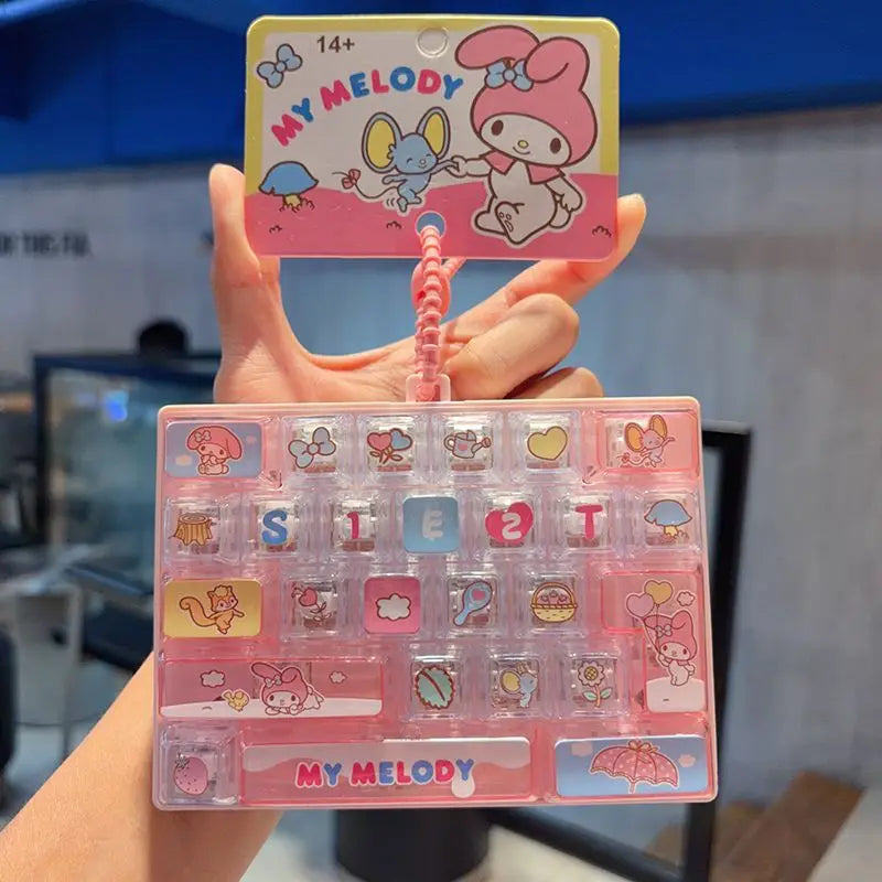 ✨ 26-Button Anime-Inspired Keychain Toy 🎀 | Cute Bag Charm