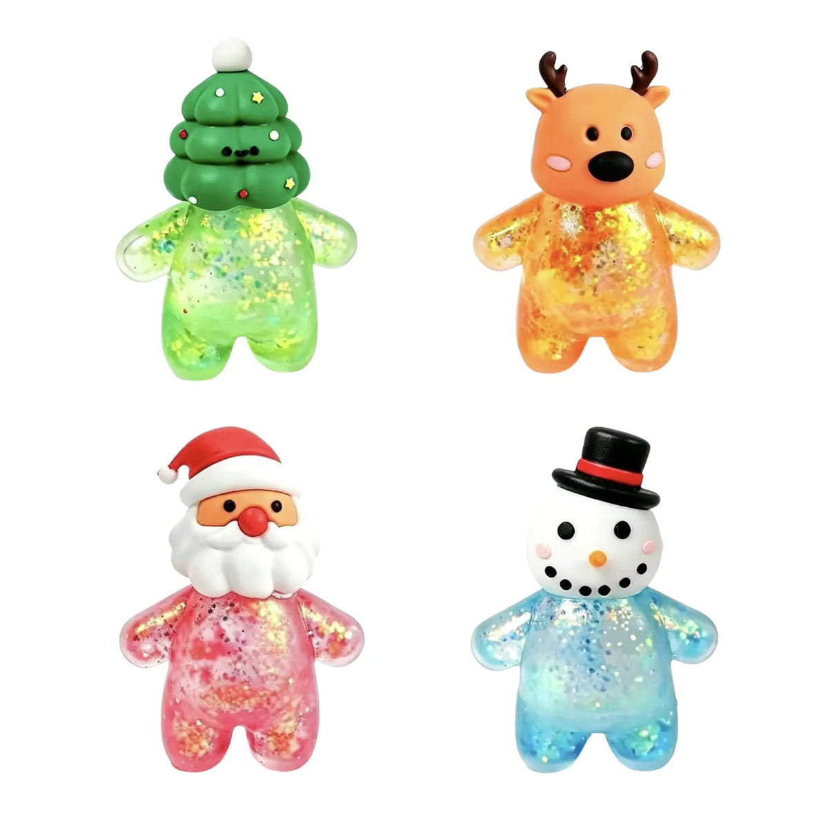 🎄 Christmas Glitter Squishy Characters 🎁 | Festive Little Friends ✨
