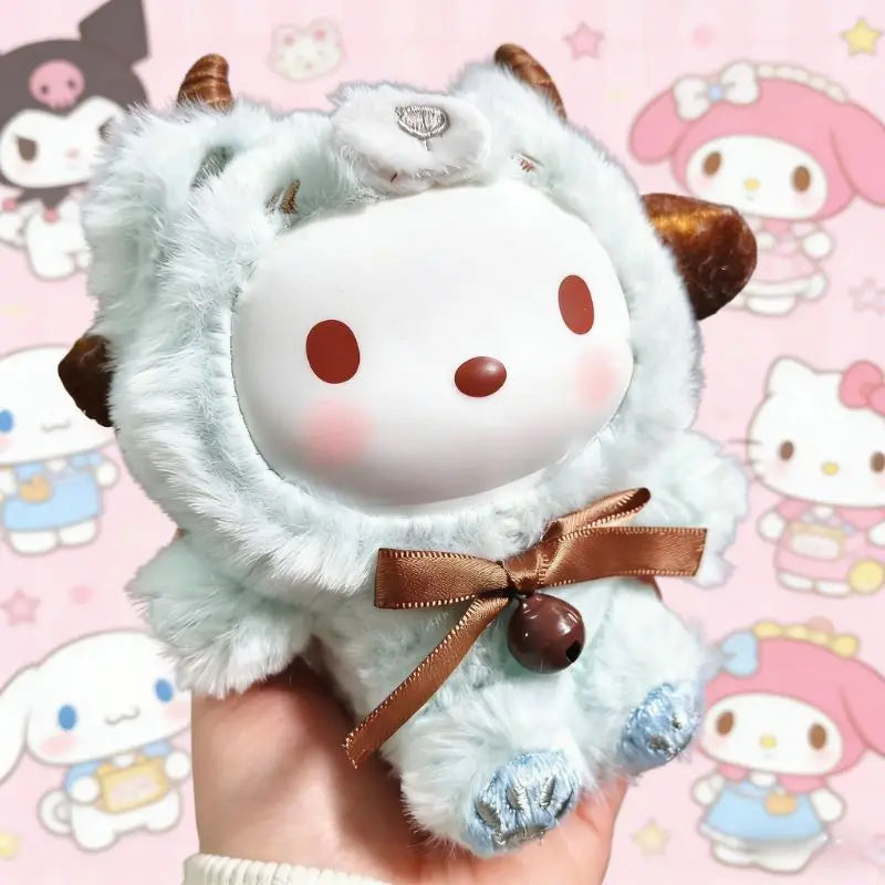 Sanrio Family Fox Island & Blue Flutter Series Vinyl Plush Blind Box Cute Cartoon Hello Kitty Kuromi Pendants Girl Bag Toy Gifts