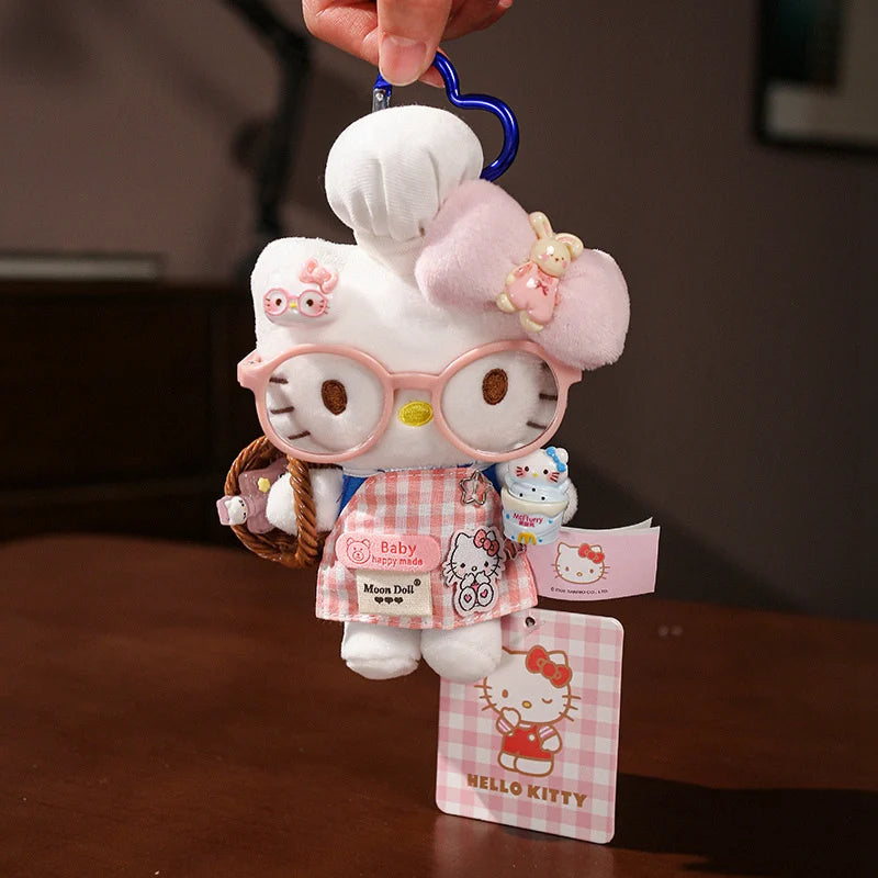 Sanrio Hello Kitty Plush Stuffed Pendant Keychain - 15cm Kawaii Kitty Cat Charm - Birthday Gift