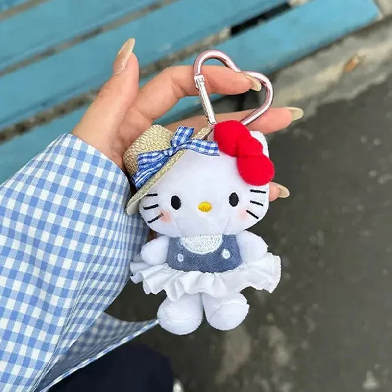 Sanrio Hello Kitty Sunglasses Plush Doll Keychain - Cute KT Cat Keyring Backpack Charm - Birthday Gift