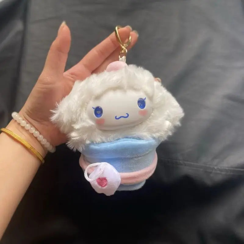 Sanrio Family Fox Island & Blue Flutter Series Vinyl Plush Blind Box Cute Cartoon Hello Kitty Kuromi Pendants Girl Bag Toy Gifts
