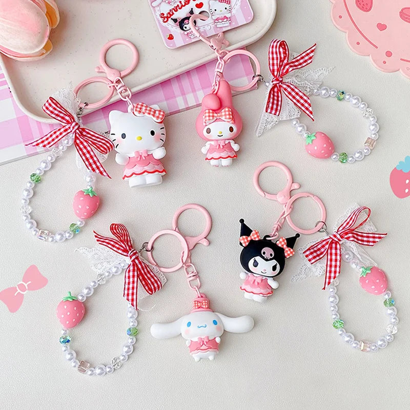Sanrio Handmade Doll Keychain – Hello Kitty, Cinnamoroll & Kuromi Backpack Charm