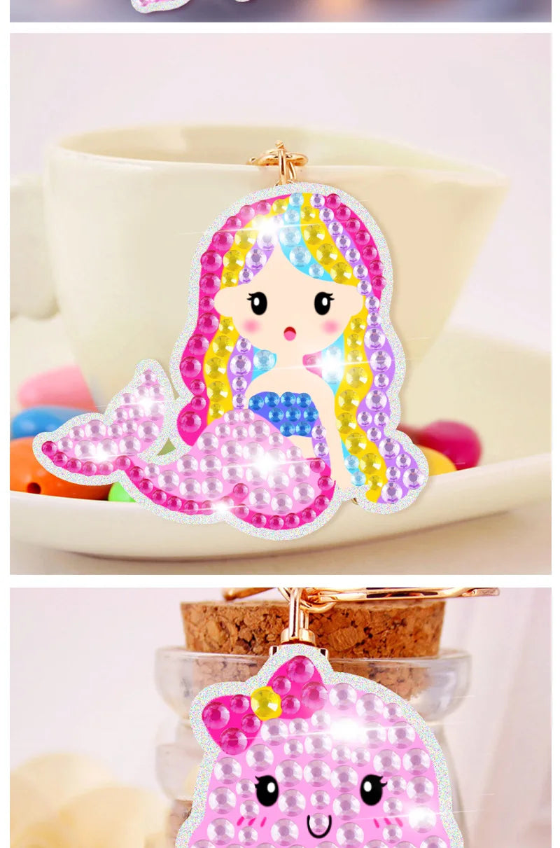 Sanrio Diamond Painting Keychain Kit – 15-Piece DIY Rhinestone Art Set for Kids