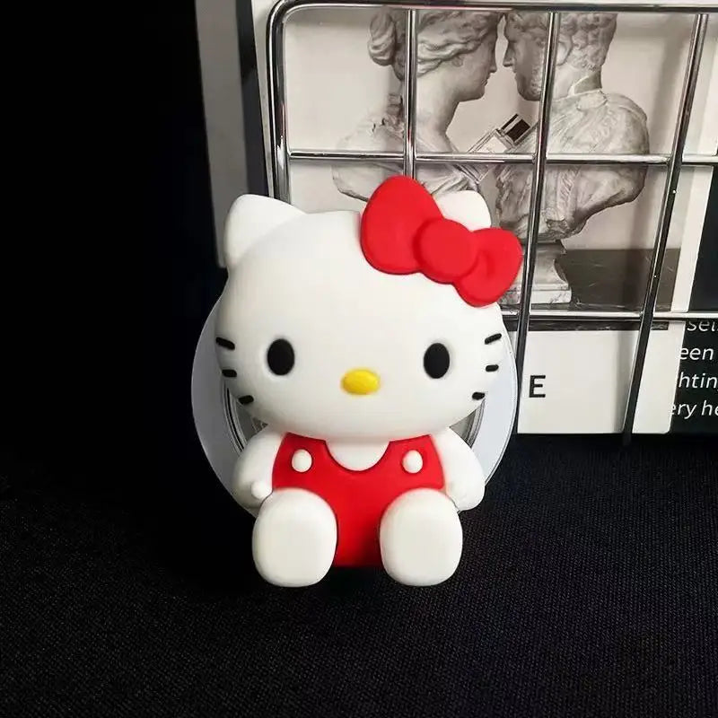 Sanrio Hello Kitty 3D MagSafe Phone Grip Tok - Foldable Silicone Stand for iPhone - Kawaii Cartoon Holder