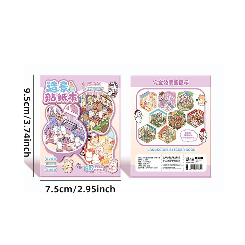 Mini Scenery Sticker Collection – 3D Cartoon Scene Stickers for Collage, Journaling & Room Decor