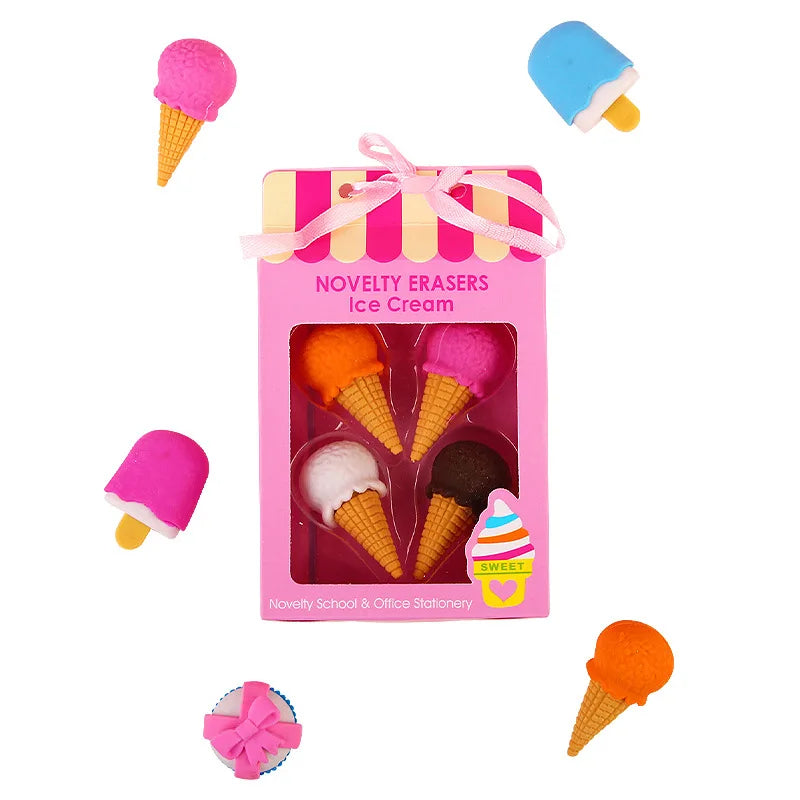 Dessert Cake Set Eraser, Creative Cute Cake Gift Box Pencil Eraser Cute Stationery Cute Eraser Stationery Pencil Eraser for Kids
