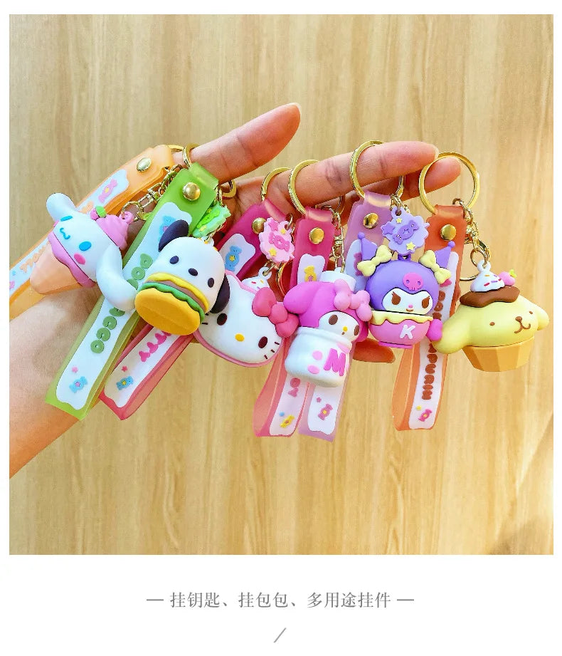 Sanrio Snack Series Keychain – Kuromi & Friends Cute Anime Bag Charm