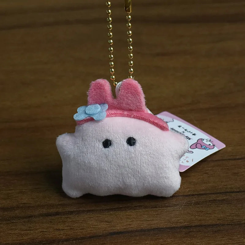 Sanrio Halloween Ghost Mini Plush Keychain - Kawaii Hello Kitty Kuromi Cinnamoroll My Melody PomPomPurin Bag Charm
