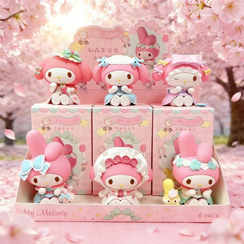 Sanrio Piquenique Morango Surprise Blind Box My Melody Tea Party Handmade Gift Miniso Desktop Decoration surprisebox hello kitty