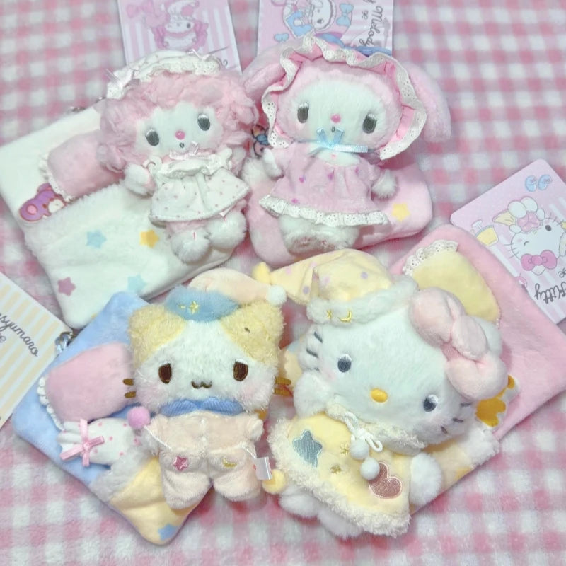 Sanrio Good Night Sleep Plush Keychain – Masyumaro, My Melody & Sweet Piano Sleepy Bag Charm