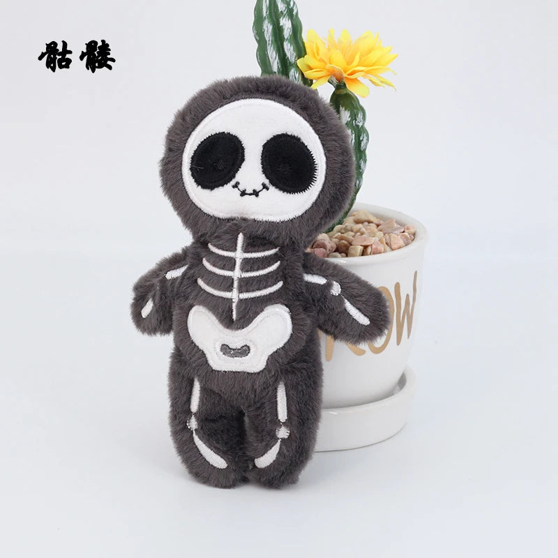 Halloween Plush Toys Cute Pumpkin Mummy Skeleton Stuffed Vegetable Dolls Funny Cartoon Bag Pendant Plushies Keychains Gifts Girl