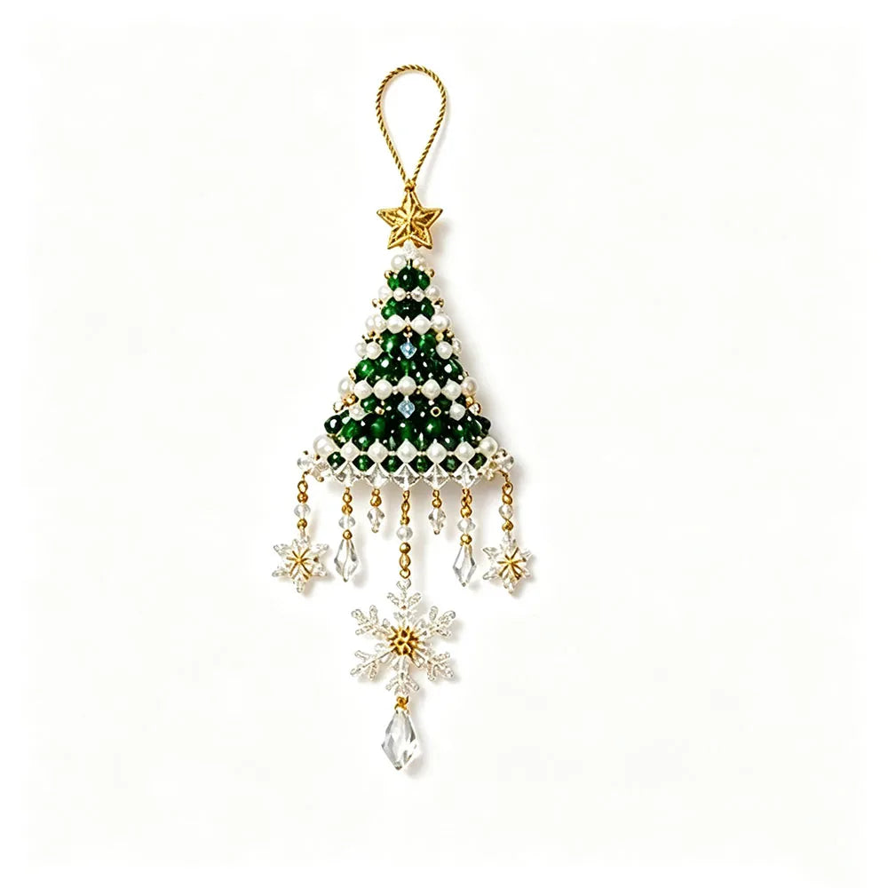 🎄 DIY Beaded Christmas Tree Ornament Kit 🎀 | Handmade Holiday Sparkle ✨