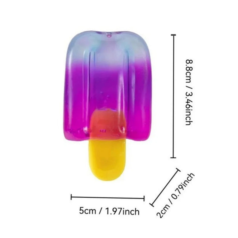 Fidget Squishy Toys Popsicle Squeeze Funny Gradient Color Super Soft Stress Relief TPR Material Safe Party Adults Creative Gifts