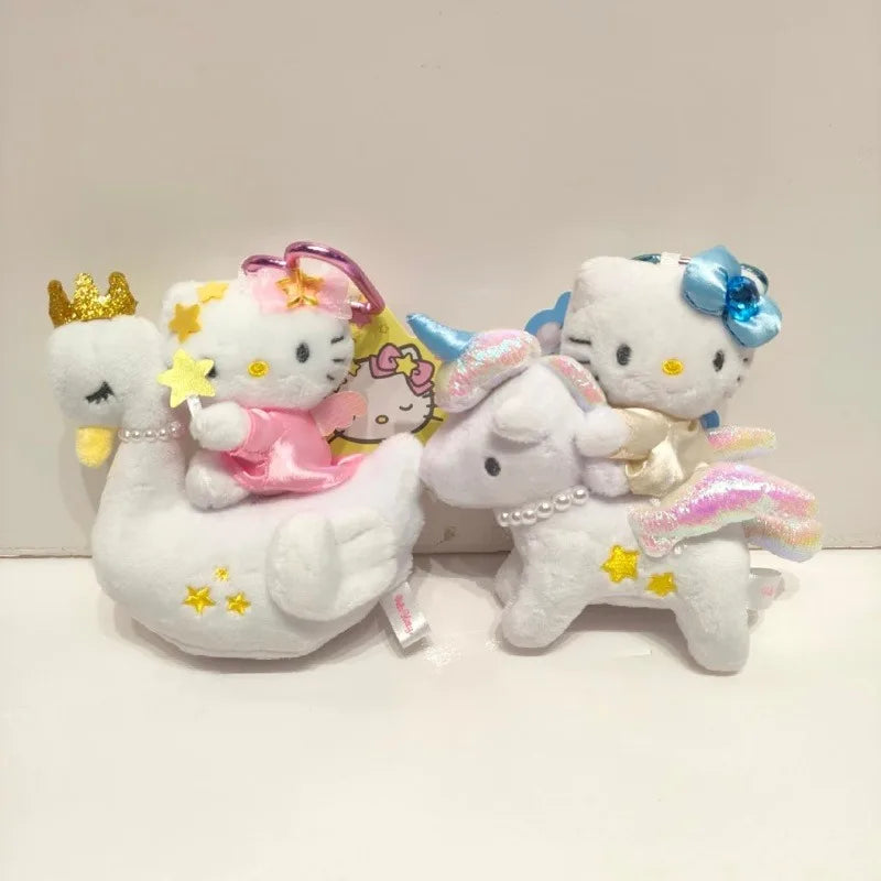 Kawaii Royal Crown Plush Keychain – Kitty Cat, Unicorn & Swan Pendant Doll