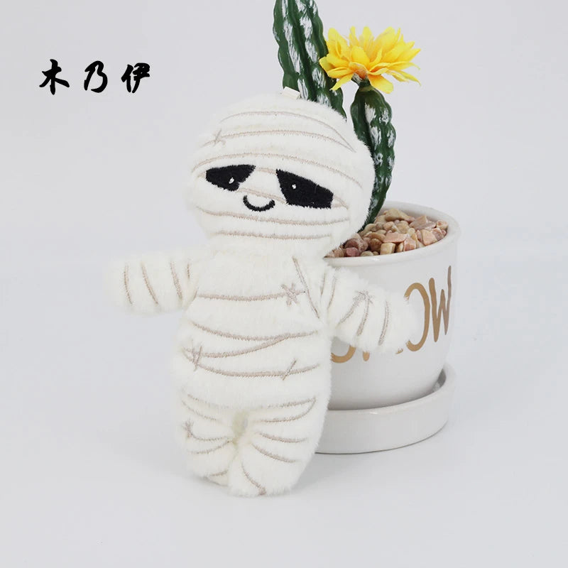 Halloween Plush Toys Cute Pumpkin Mummy Skeleton Stuffed Vegetable Dolls Funny Cartoon Bag Pendant Plushies Keychains Gifts Girl