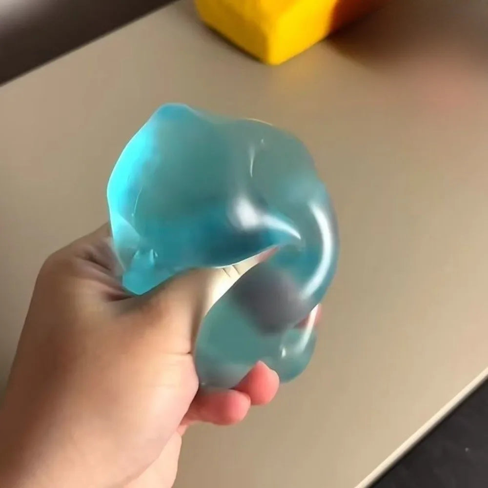 Transparent Squishy Fidget Toy – Slow-Rise Soft Sensory Squeeze Toy in Blue & Pink