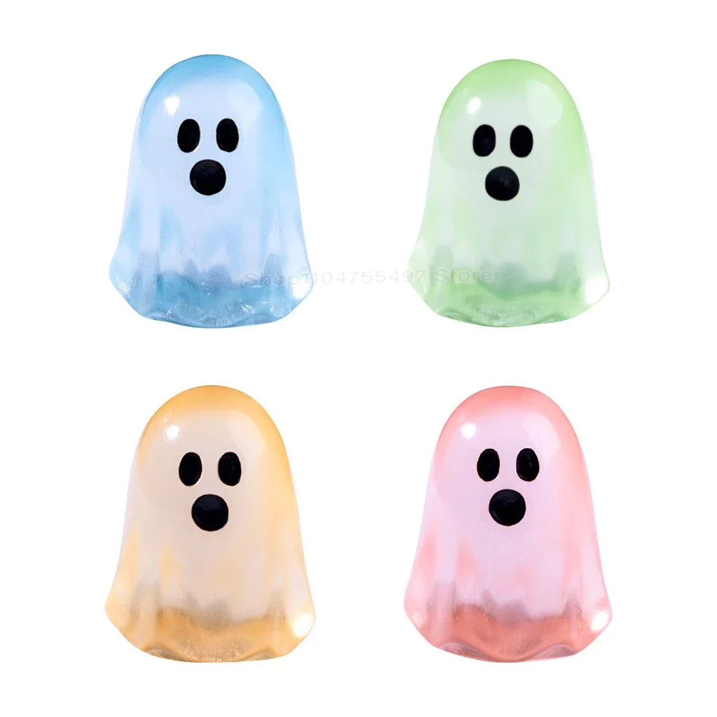 Mini Resin Ghost Tree Elves Small Figurines Glow in The Dark Halloween Luminous Kids Festival Party Decor Glowing Miniature Toy