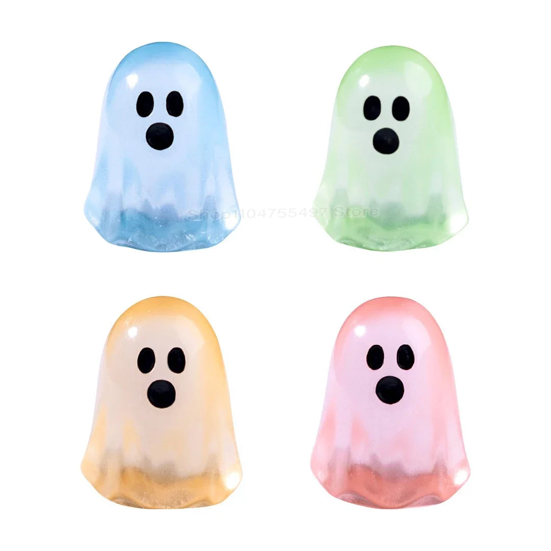 Mini Resin Ghost Tree Elves Small Figurines Glow in The Dark Halloween Luminous Kids Festival Party Decor Glowing Miniature Toy