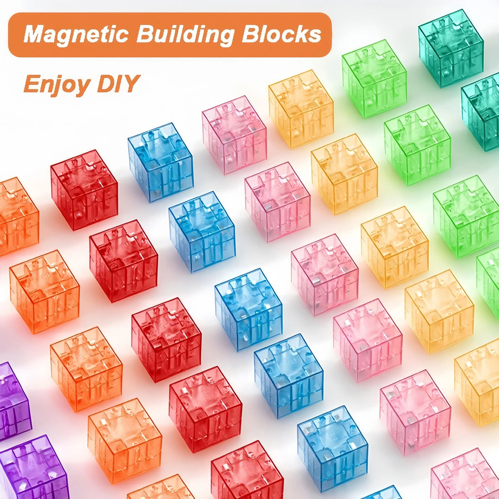 Moc Magnetic Building Blocks Transparent Square Toy Assembly Toy Colorful Cubes Toy for Children Gift DIY toys Construction Toy