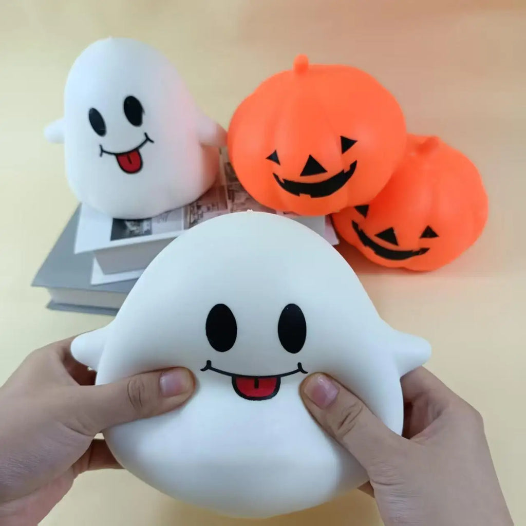 Halloween Ghost & Pumpkin Squishy Toy Set, Slow Rising Stress Relief Fidget Decompression Sensory Toy