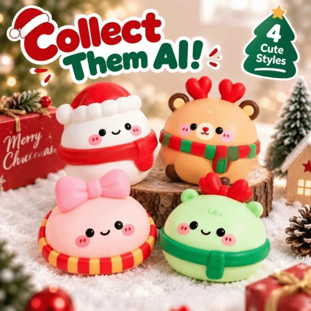 🎄 Christmas Mochi Squishy Friend 🥟 | Cute Scarf & Holiday Details 🎀✨