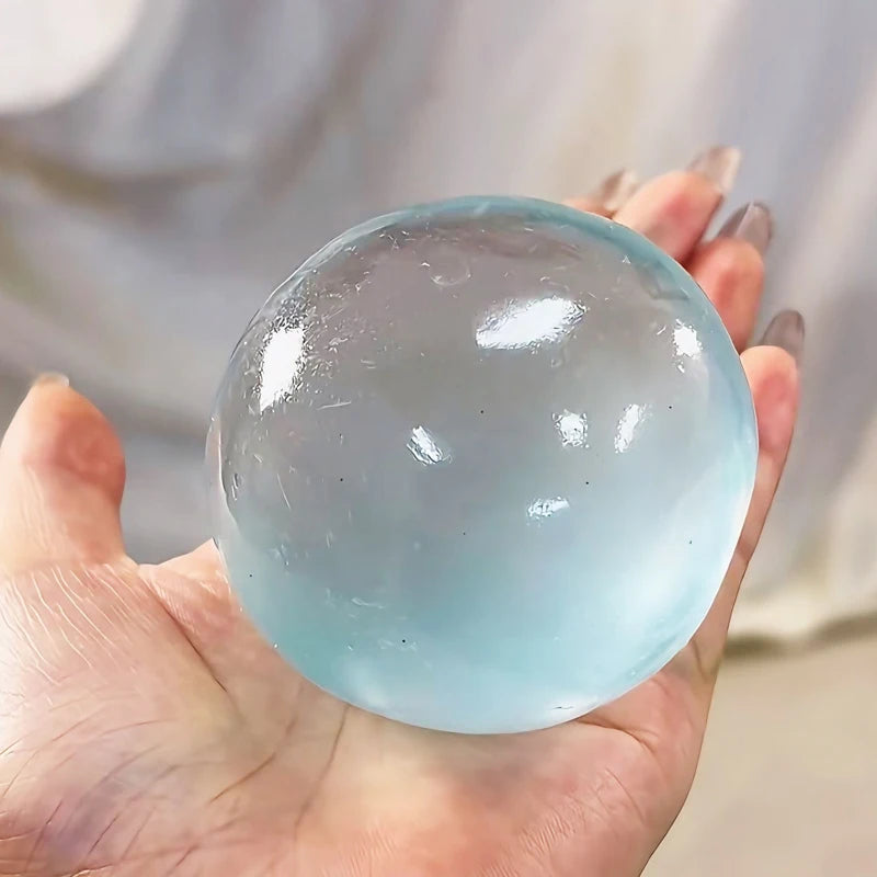 Sakura Pink Coconut Oil Squishy Ball Handmade Clear Maltose Squishy Stress Relief Toy Home Decor Soft Simulated Transparent Ball