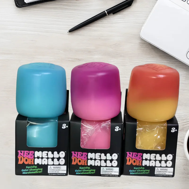 Needoh Mello Mallo UV Light Reactive Squish Toy – Marshmallow Texture Slow Rising Squeeze