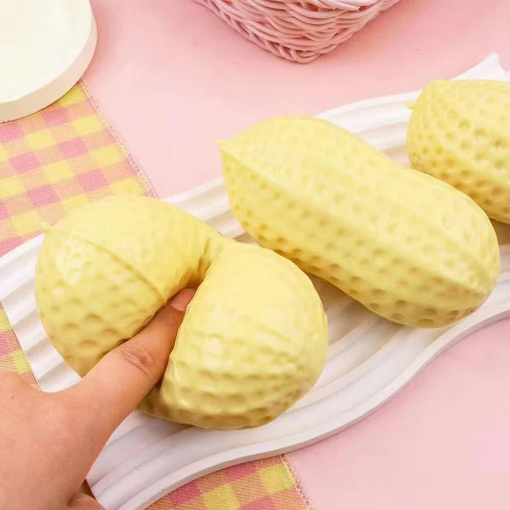 Peanut Squishy Toy - Soft Texture Simulated Food Squishies, Fun Fidget Gift for Kids & Adults, Birthday Party Favors