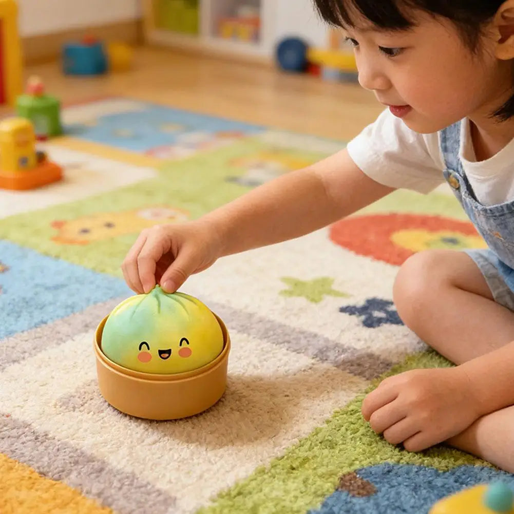 Squishy Steamed Bun Dumpling Toy - Slow Rising Glitter Soft Stretchy Fidget Desk Toy, Kawaii Home Office Decor