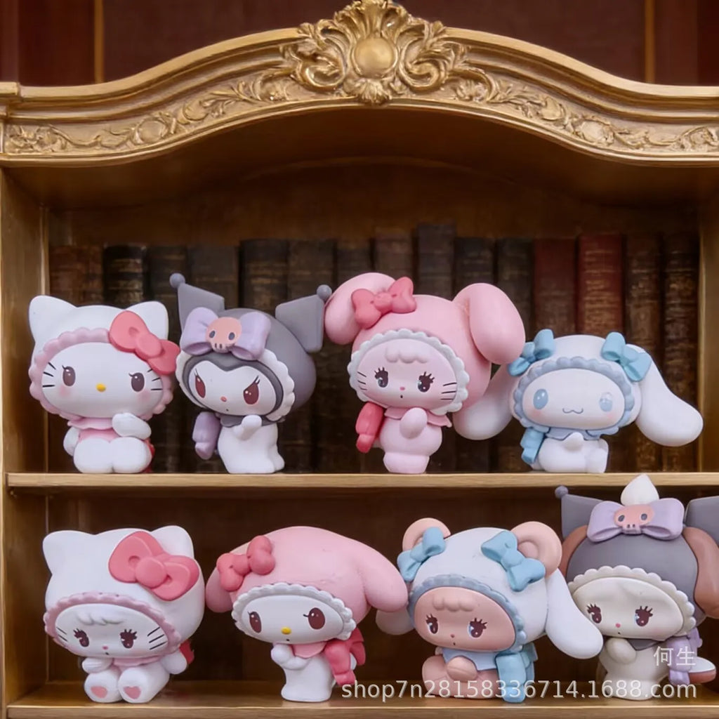 Sanrio Characters Blind Box Hello Kitty Kuromi Cinnamoroll Mymelody Mikko Illustration Joint Model Collectible Boy Girls Gifts