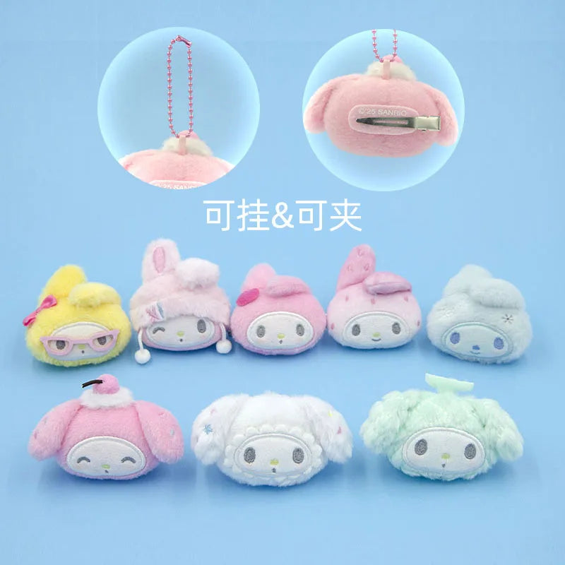 Kawaii Plush Keychain & Hair Clip 2-in-1 – Cute Fluffy Bag Charm Pendant | Gift for Girls & Plush Lovers