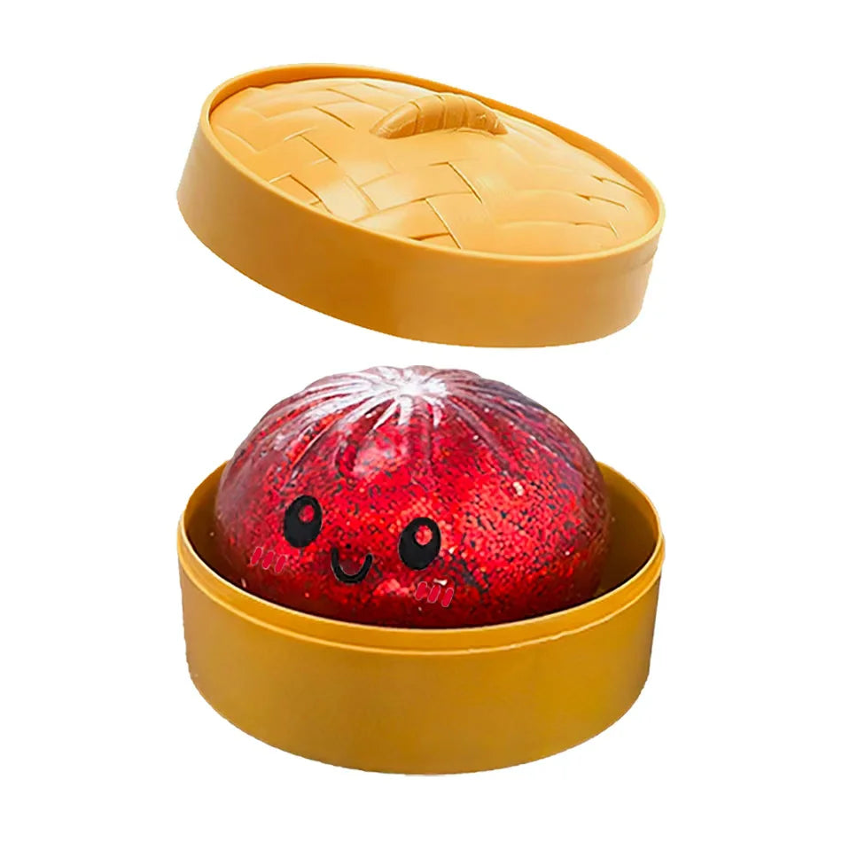 Glitter Dumpling Squishy Collection – 6 Colorful Styles Sensory Squeeze Toys with Gift Box